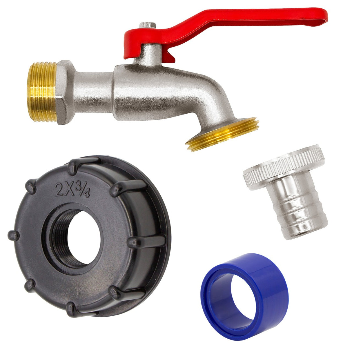 IBC Auslaufhahn, 3/4", S60x6, matt, verchromt