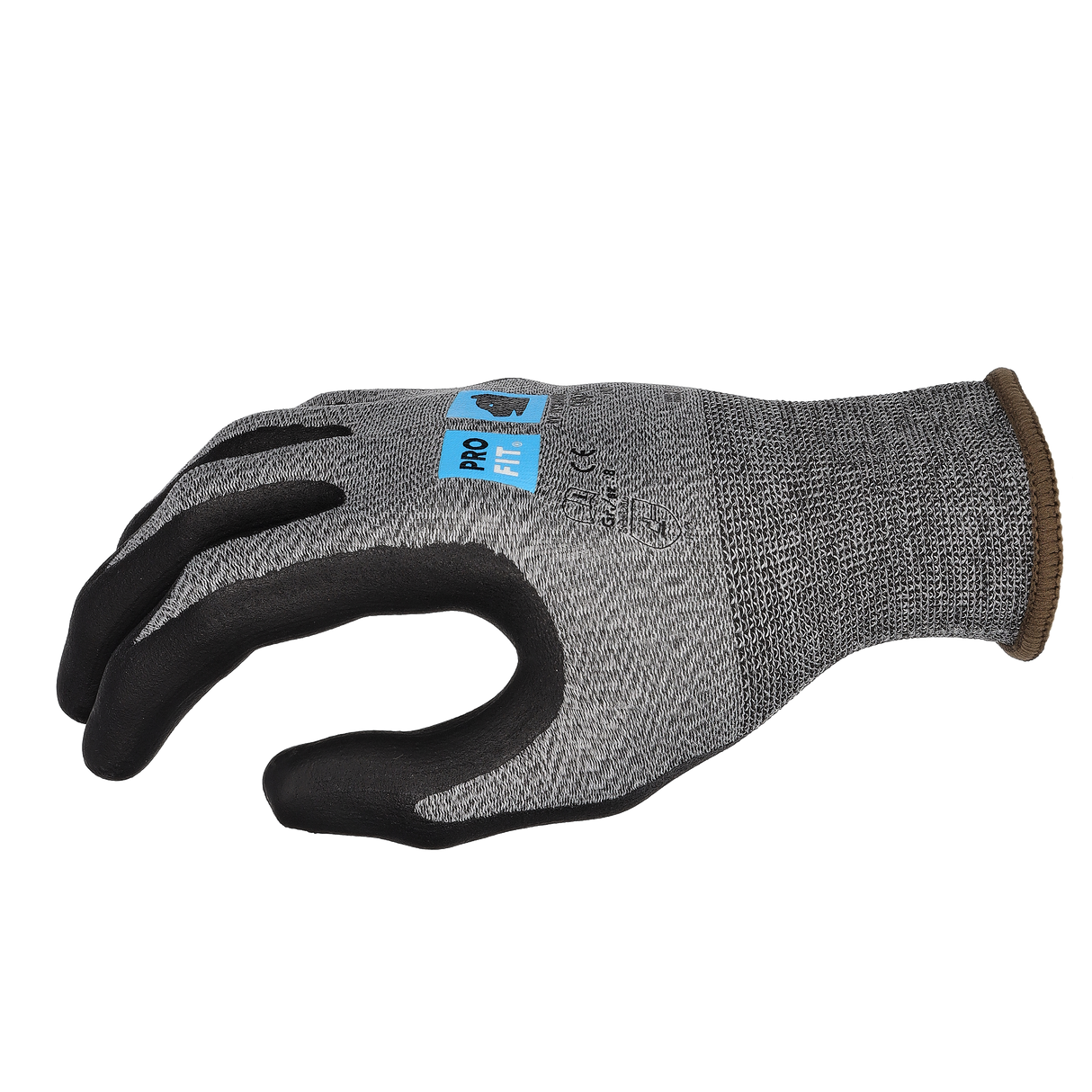 Pro-Fit® Nitril Handschuhe, "Hit", Nitrilschaum, grau/schwarz