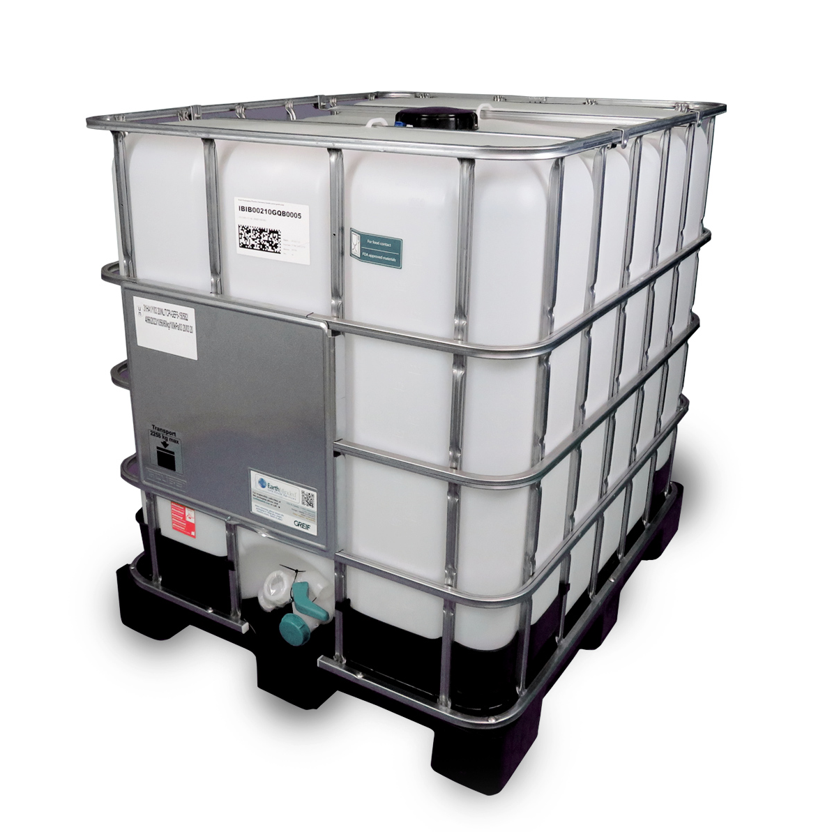 1000 L IBC Container, Kunststoff-Palette, 150/50, FDA, Entgasung, UN