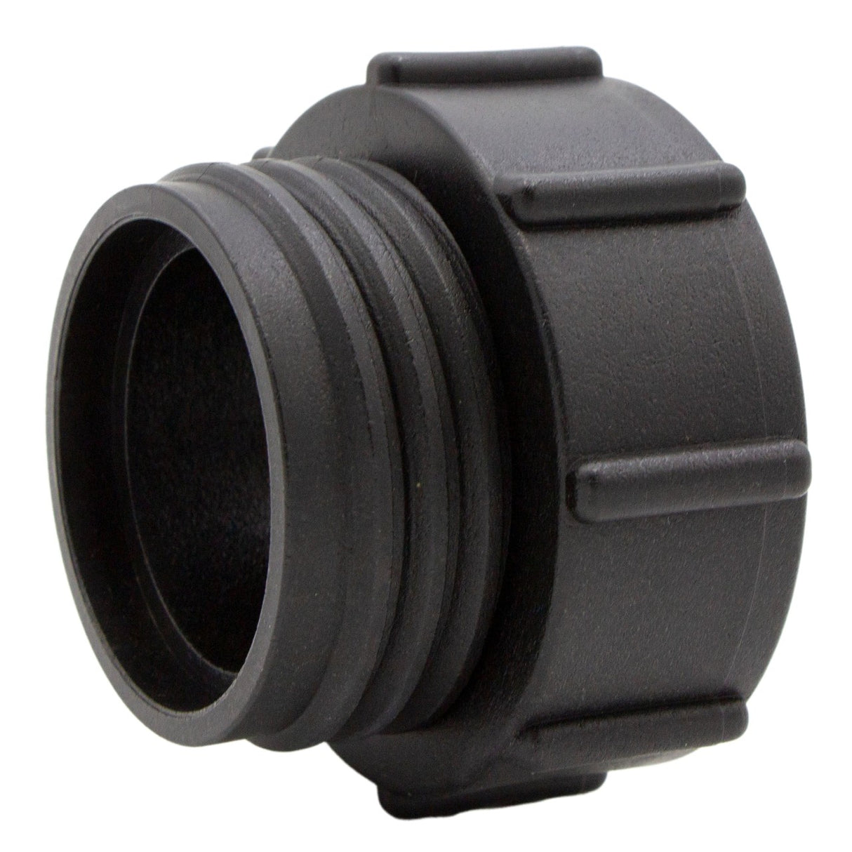 IBC Adapter (2" auf S60x6) Feingewinde auf Grobgewinde, Kunststoff, schwarz
