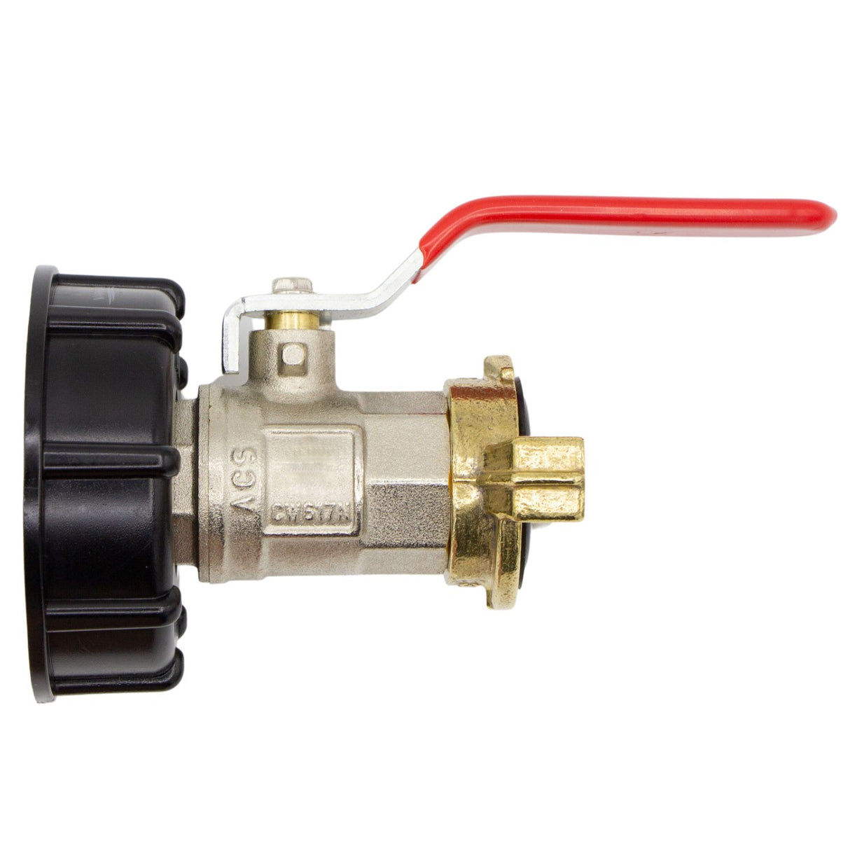 IBC Kugelhahn mit Schnellkupplung, 3/4", S60x6, Messing, GEKA