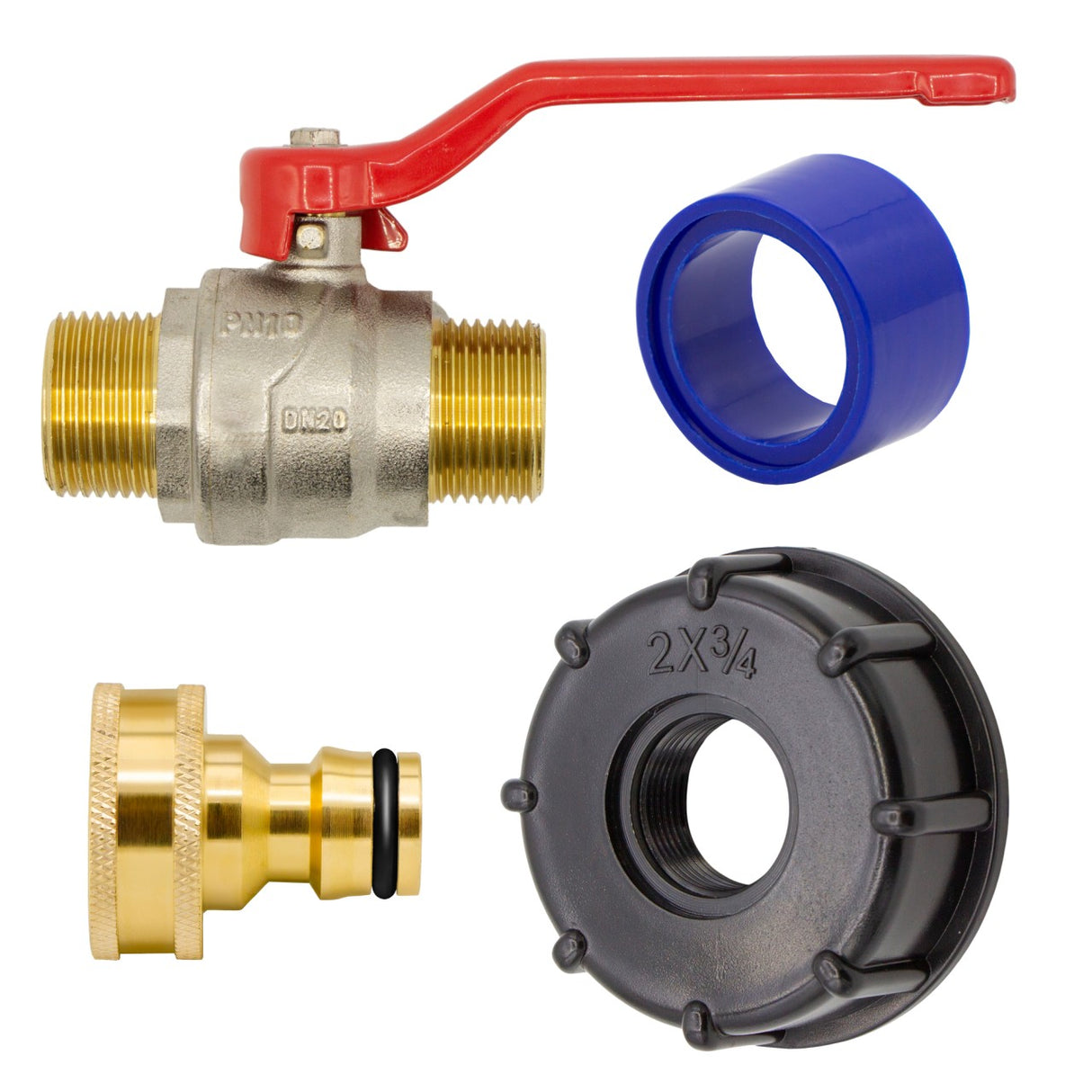 IBC Kugelhahn mit Stecksystem, 3/4", S60x6, Messing, GARDENA