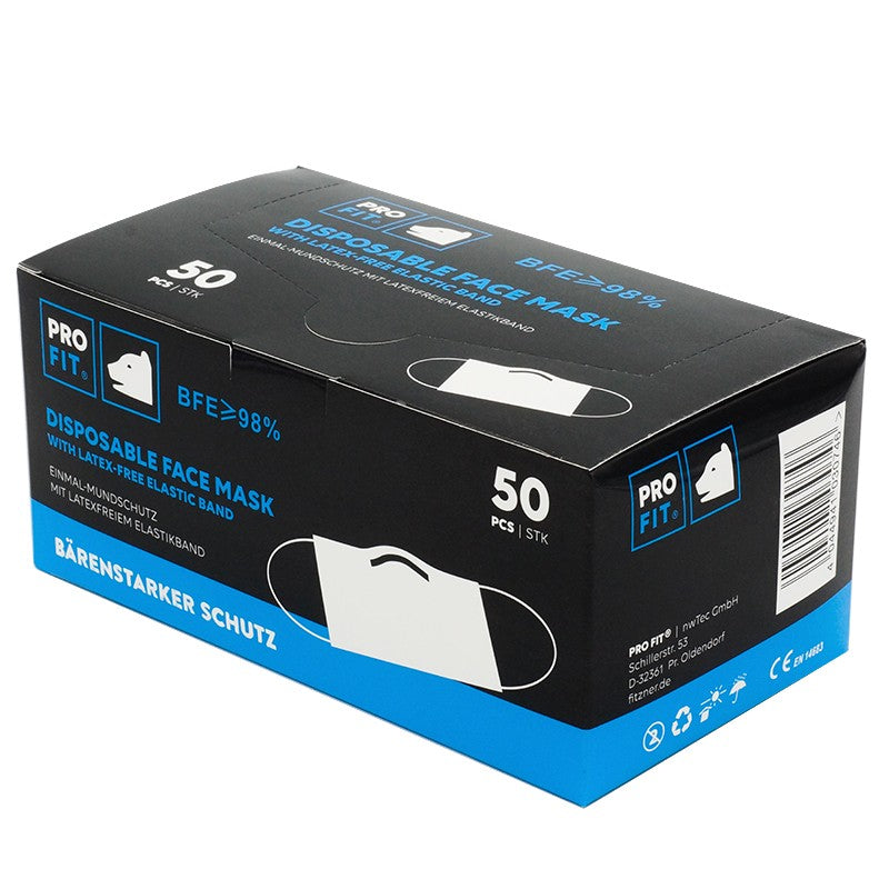 OP Mundschutz EN 14683 Typ II blau, 3-lagig, (Box á 50 Stück)