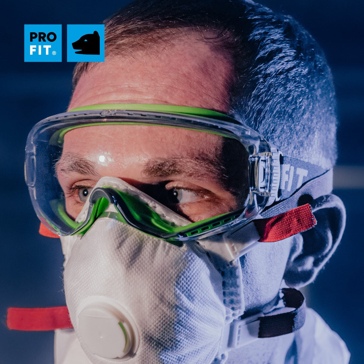 Pro-Fit® Vollsichtbrille "T-Spex", klar, indirekt belüftet, beschlagfrei