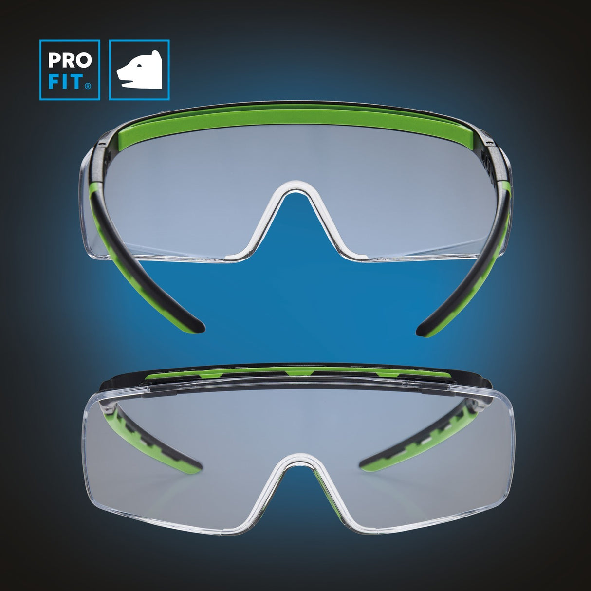 Pro-Fit® Schutzbrille "Kubik", für Brillenträger, klar, beschlagfrei