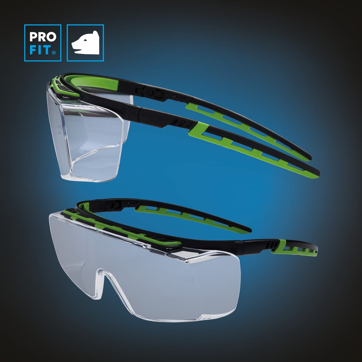 Pro-Fit® Schutzbrille "Kubik", für Brillenträger, klar, beschlagfrei