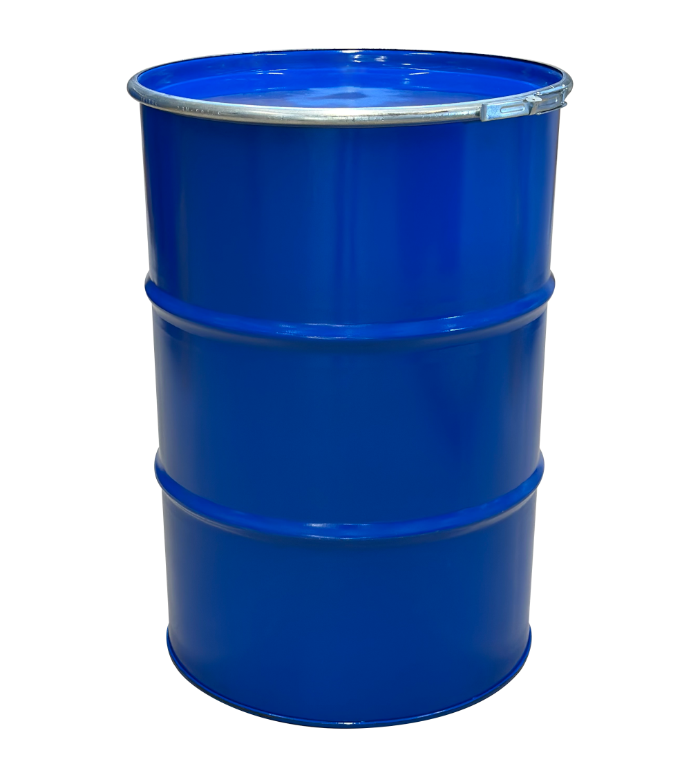 212 L Stahldeckelfass, gebraucht gereinigt, innen lackiert