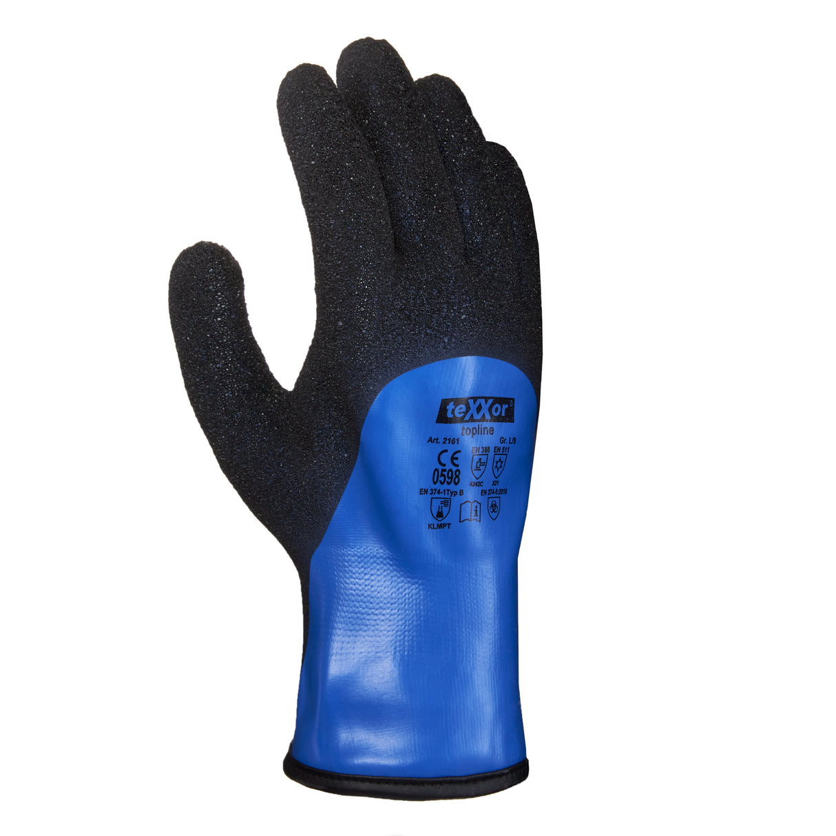 teXXor® Chemikalien-Schnittschutzhandschuhe blau/schwarz