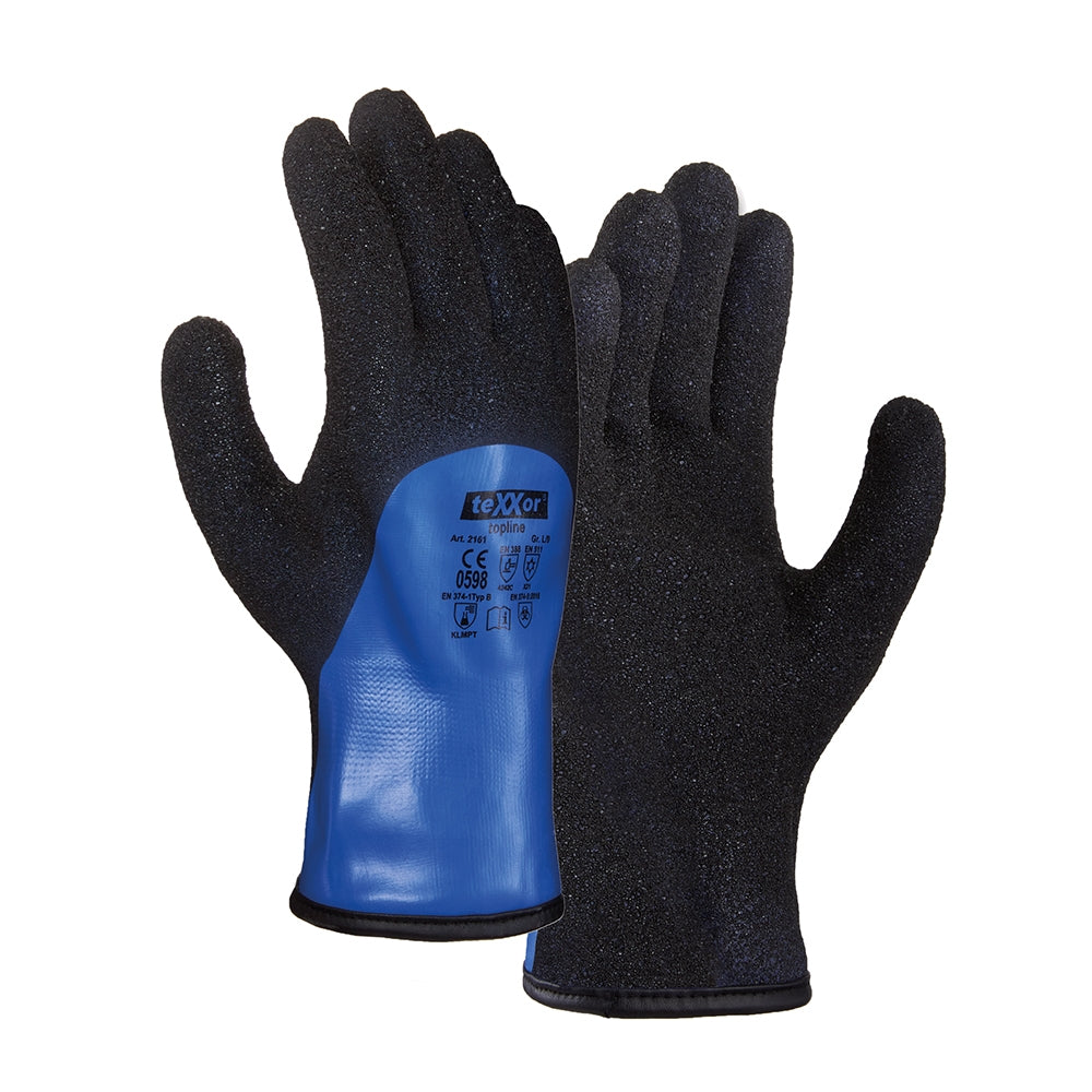 teXXor® Chemikalien-Schnittschutzhandschuhe blau/schwarz