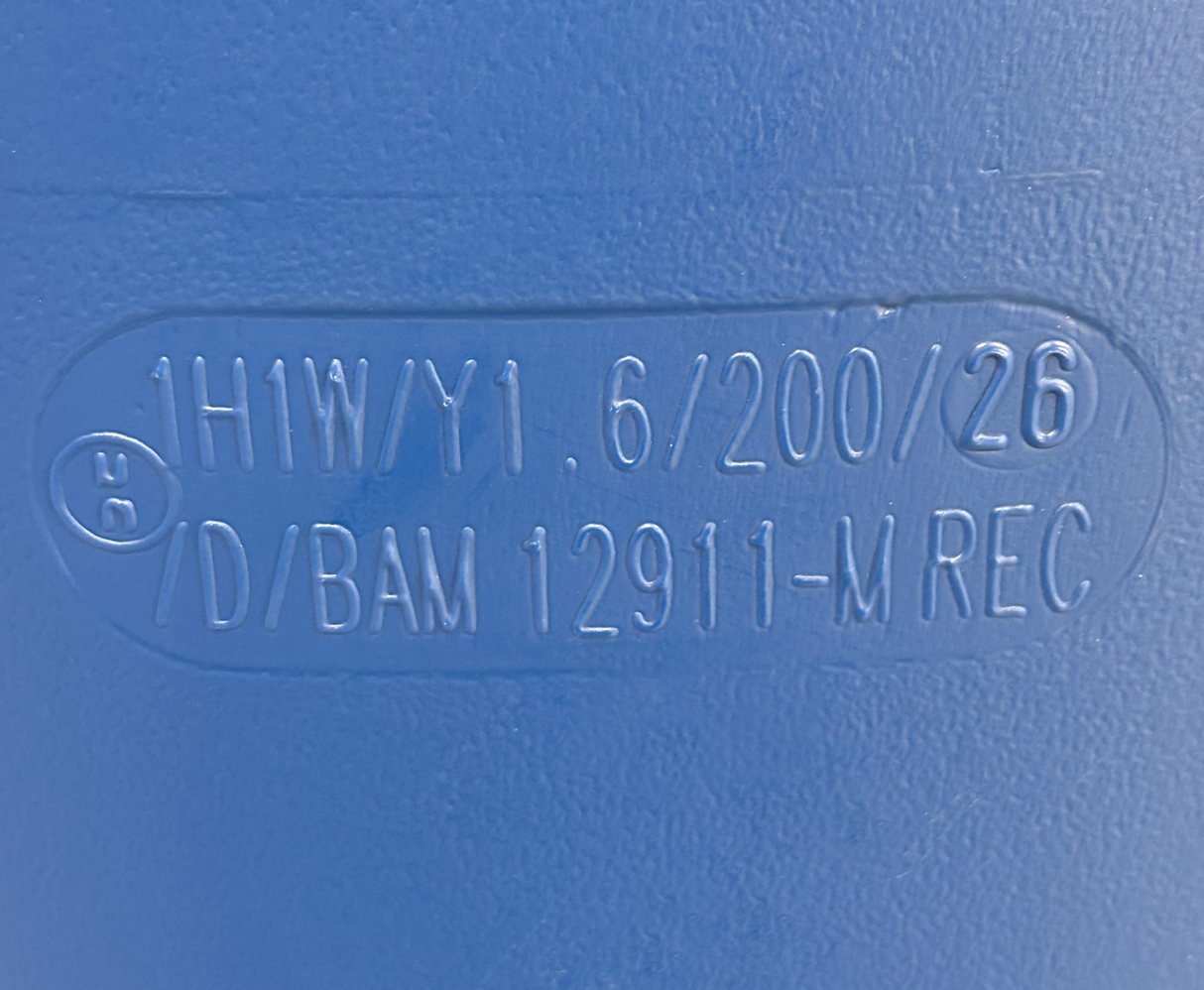 220 L Kunststoffspundfass, L-Ring, schwarz, PCR in Mittellage, MAUSER, UN Zulassung