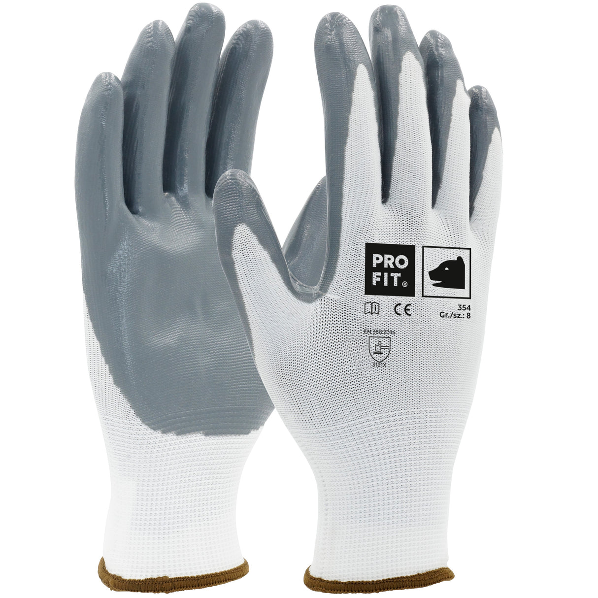 Pro-Fit® Nitril Handschuhe, "Mega", weiß/grau