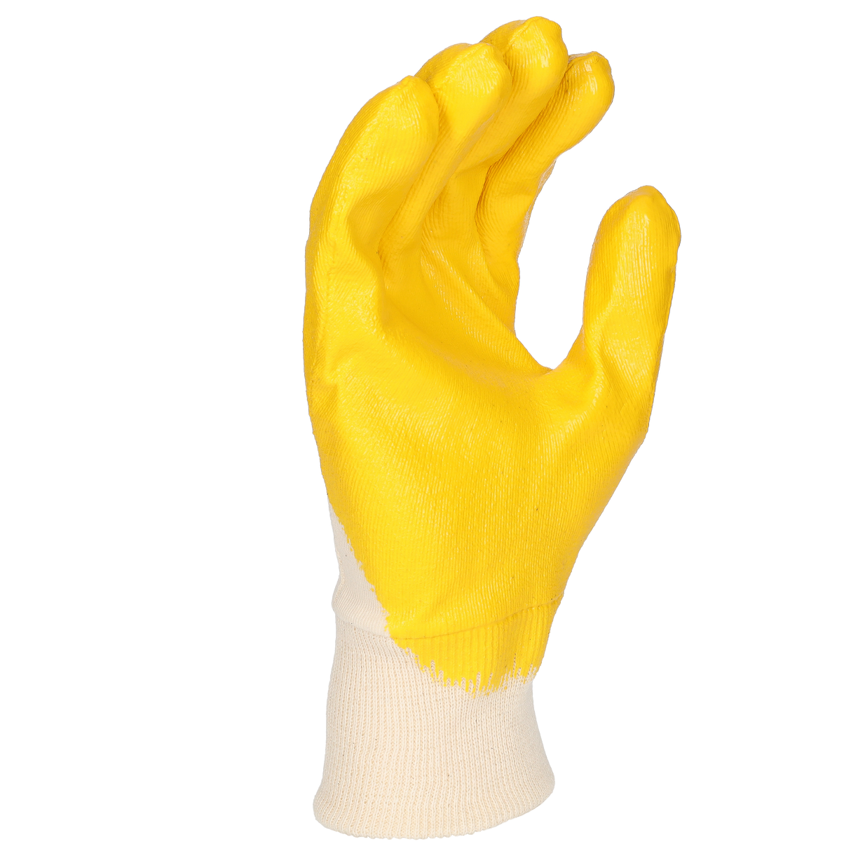 Pro-Fit® Nitril Handschuhe, "Savanne", gelb, 3/4 getaucht, Strickbund