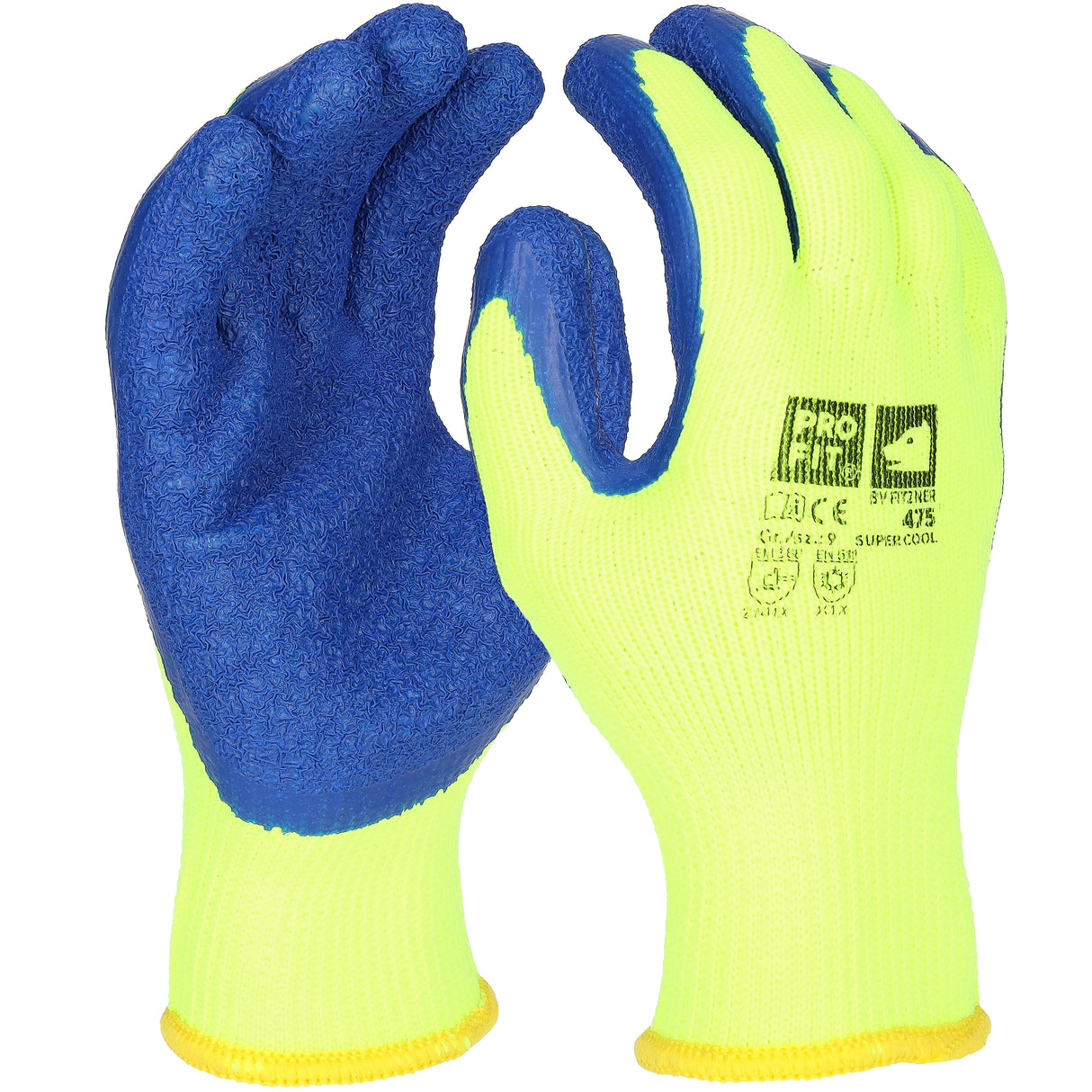 Pro-Fit® Winter Arbeitshandschuhe "Super Cool", Latex, gelb/blau