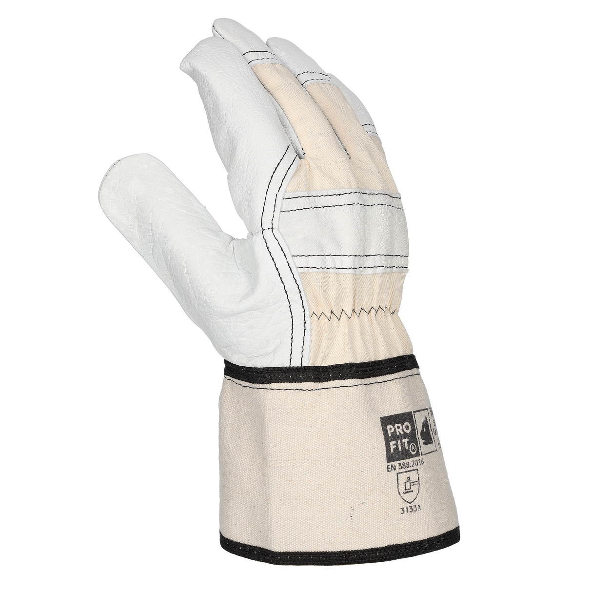 Pro-Fit® Rindvoll Leder Arbeitshandschuhe, "Watt", natur