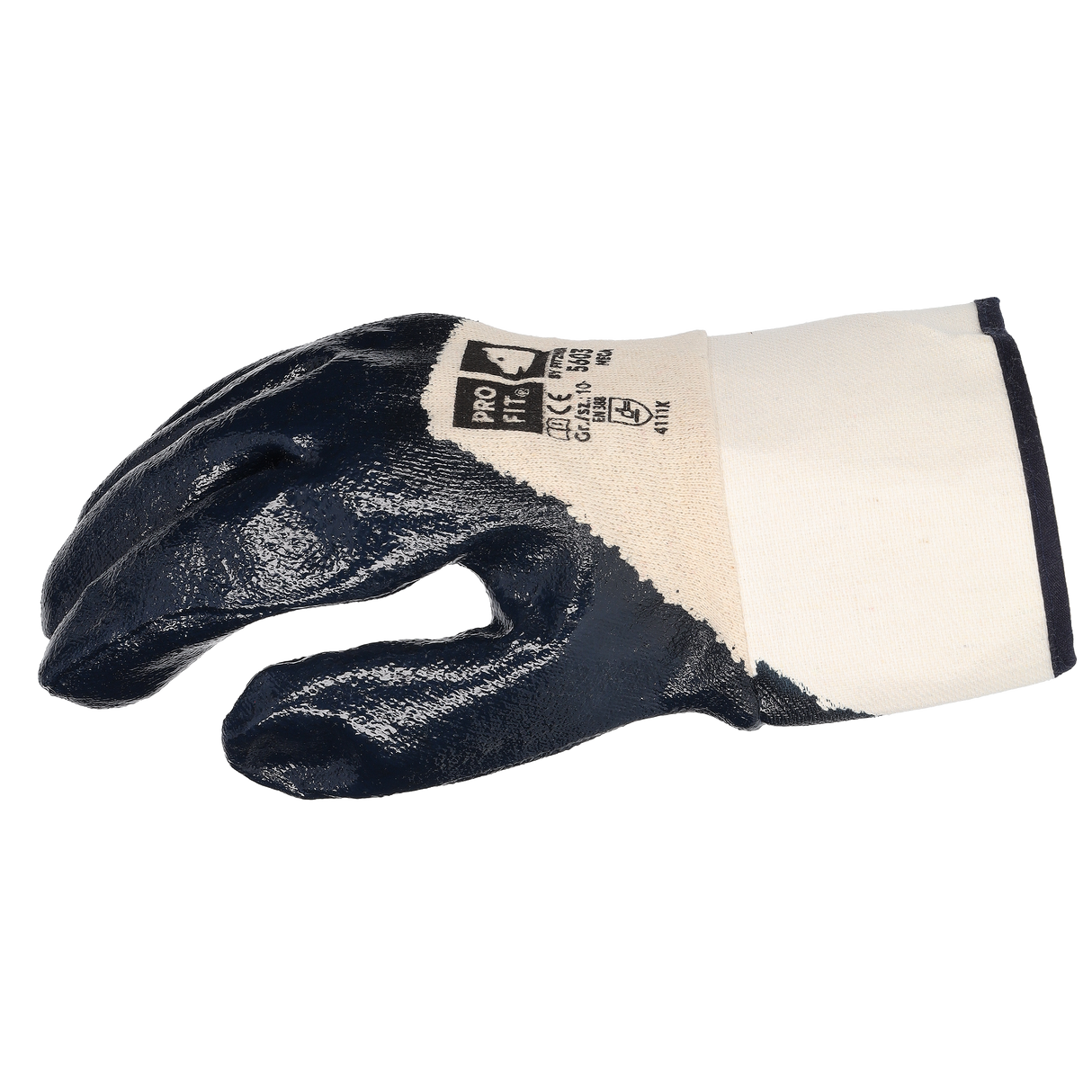 Pro-Fit® Nitril Handschuhe, "Mega", blau, 3/4 getaucht, Stulpe