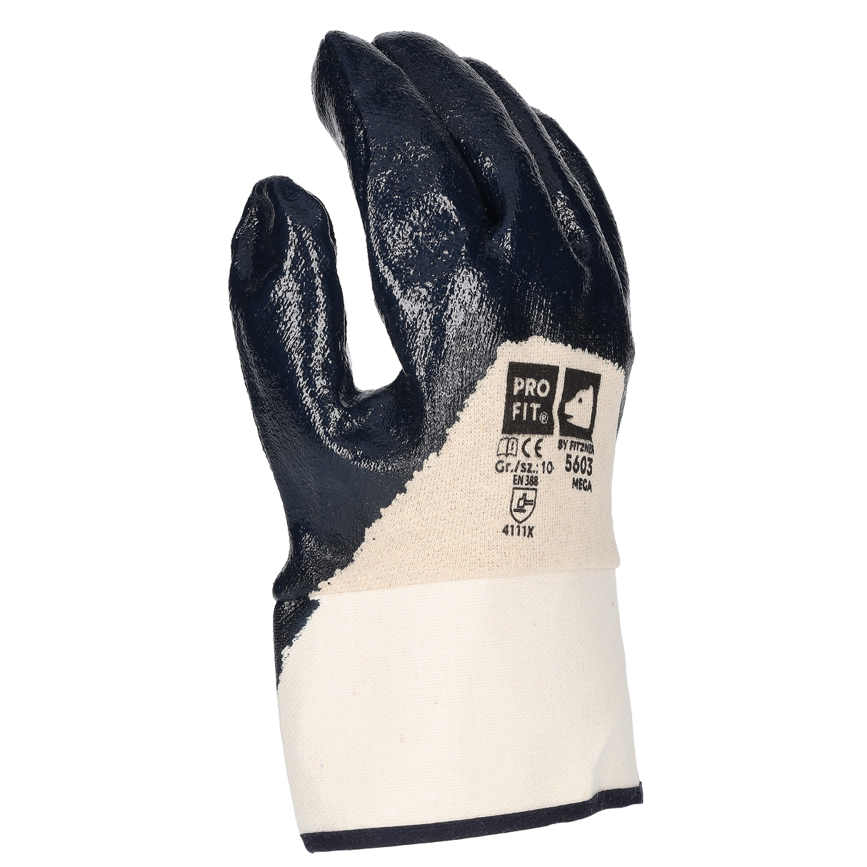 Pro-Fit® Nitril Handschuhe, "Mega", blau, 3/4 getaucht, Stulpe
