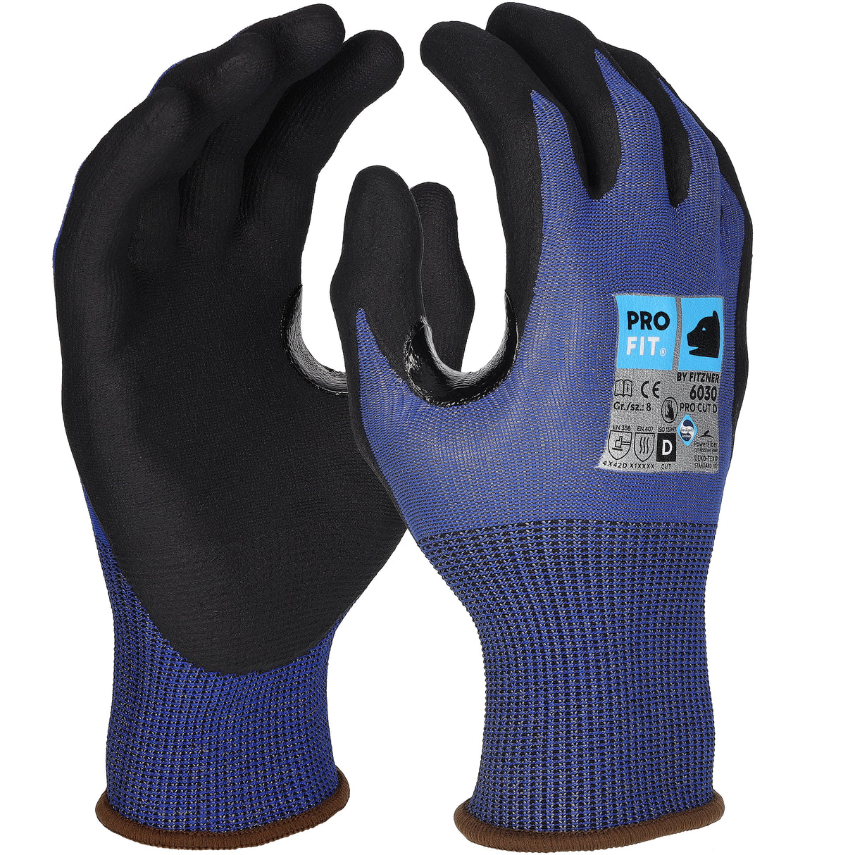 Pro-Fit® Nitril Schnittschutzhandschuh "Pro Cut D", blau/schwarz