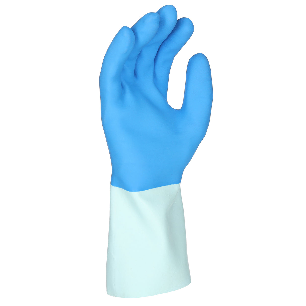 Pro-Fit® Latex Chemikalienschutzhandschuhe "Super Blue", blau, geraut