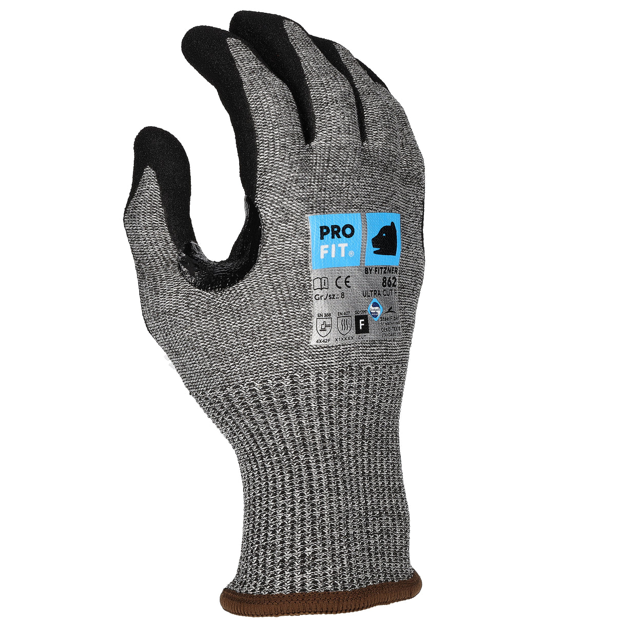 Pro-Fit® Nitril Schnittschutzhandschuh "Ultra Cut F", grau/schwarz