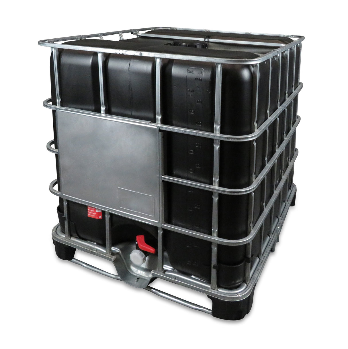 1000 L IBC Container, Hybrid-Palette, 225/50, neue Blase (rebottled), schwarz, ohne UN
