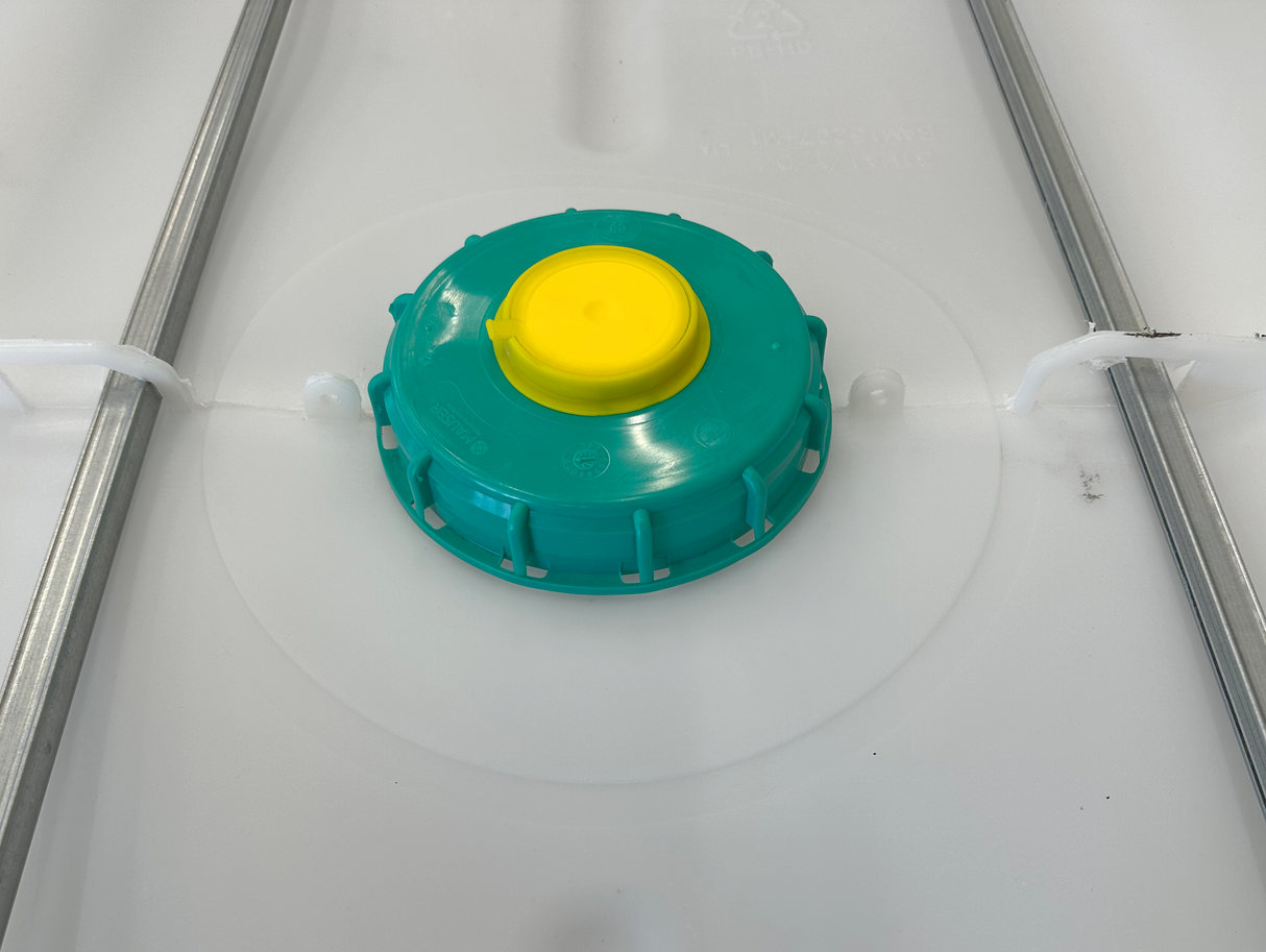 1000 L IBC Container, Hyprid-Palette, gebraucht gereinigt, 150/50, EX Schutz, UF, UN