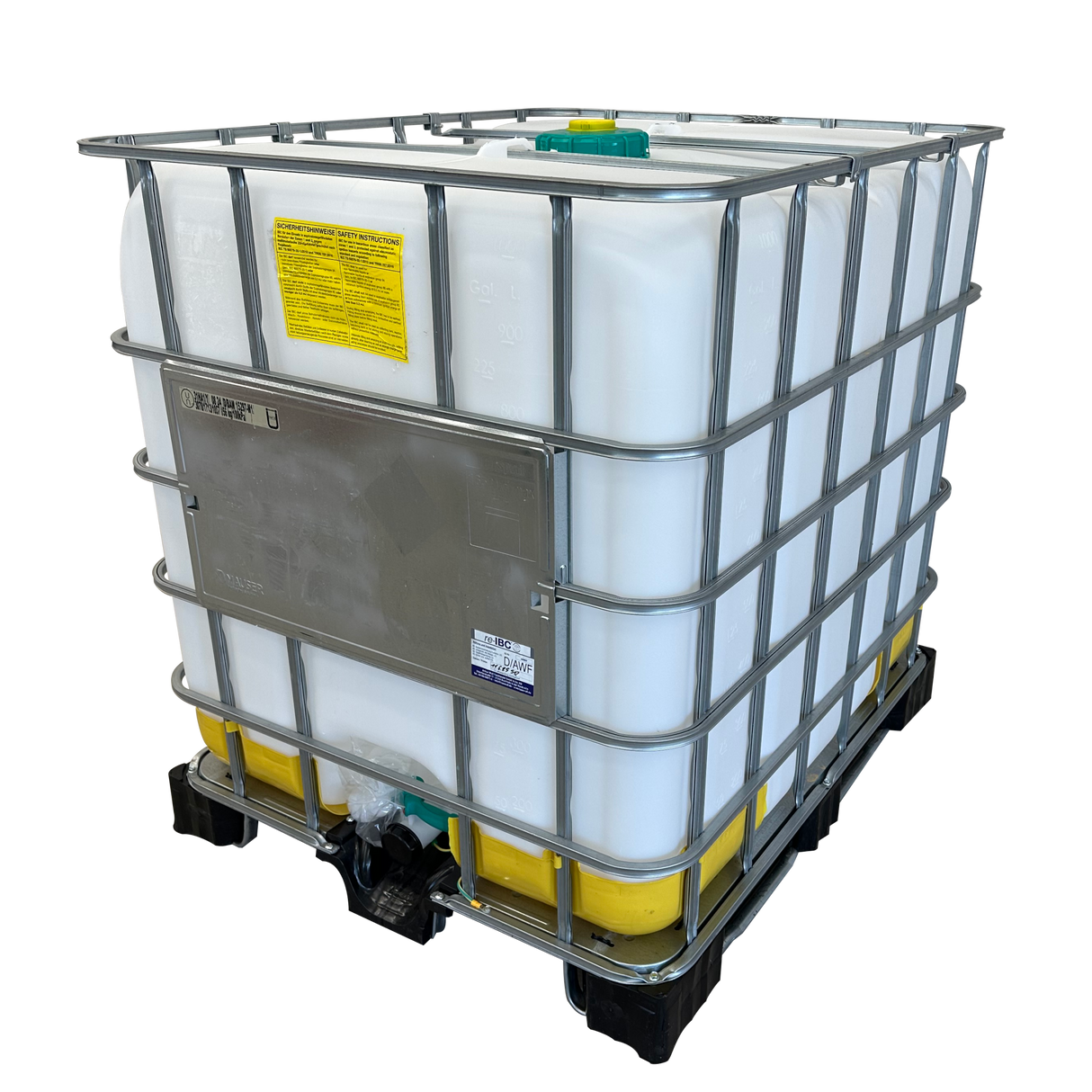 1000 L IBC Container, Hyprid-Palette, gebraucht gereinigt, 150/50, EX Schutz, UF, UN