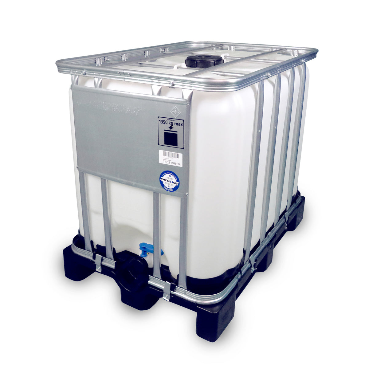 600 L IBC Container, Kunststoffpalette, gebraucht gereinigt, 150/50, ohne UN