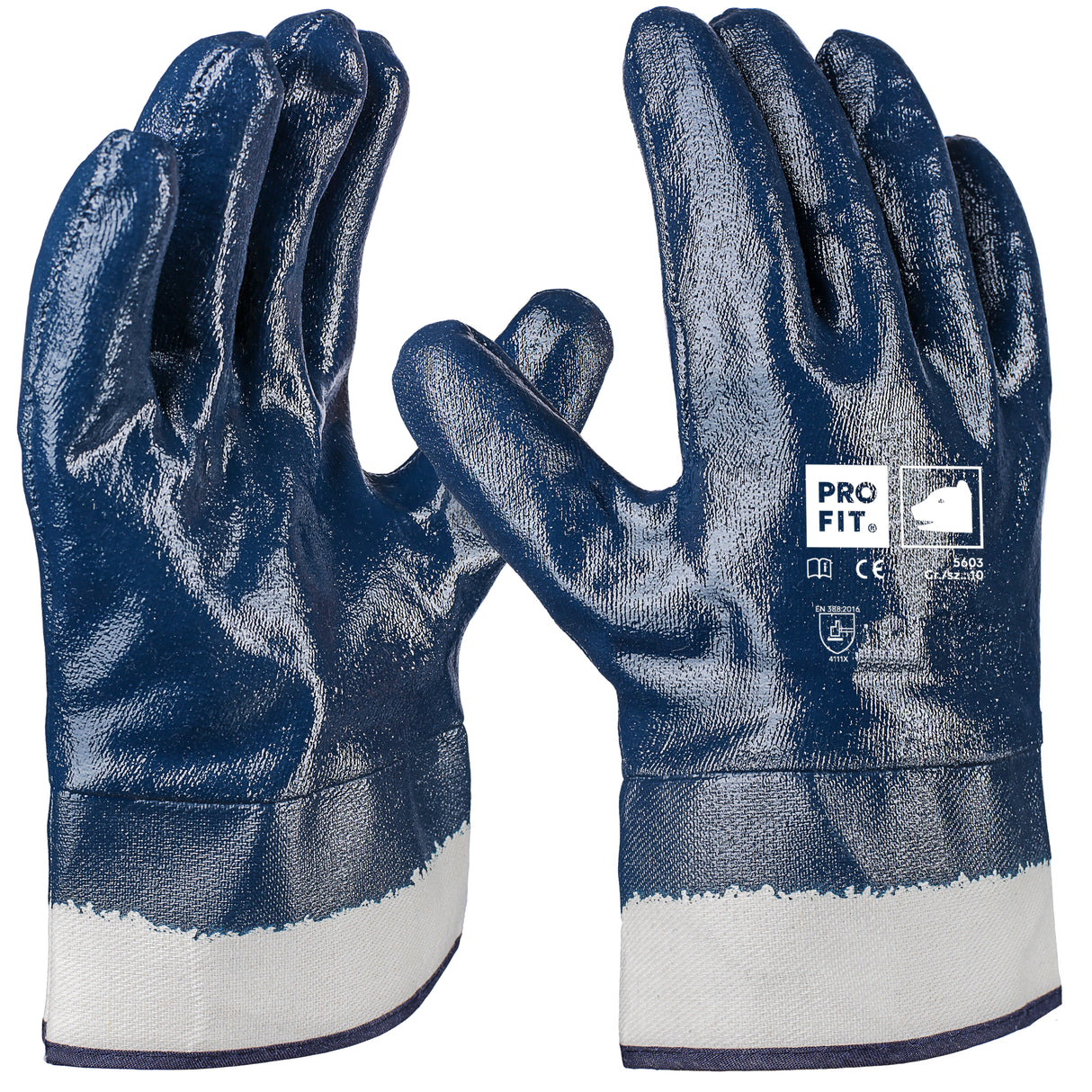 Pro-Fit® Nitril Handschuhe, "Mega dry", blau, vollgetaucht, Stulpe