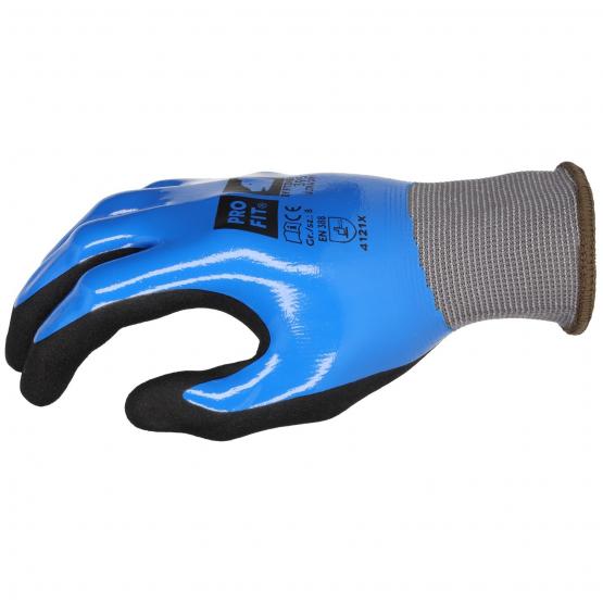 Pro-Fit® Nitril Handschuhe, "Ultra Dry", 2fach Tauchung, blau/grau