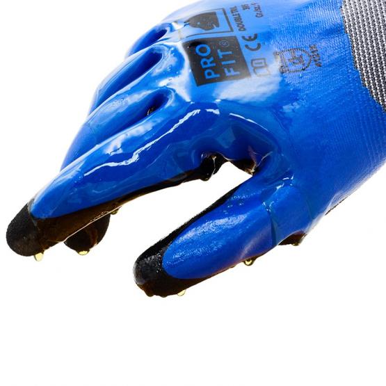 Pro-Fit® Nitril Handschuhe, "Ultra Dry", 2fach Tauchung, blau/grau