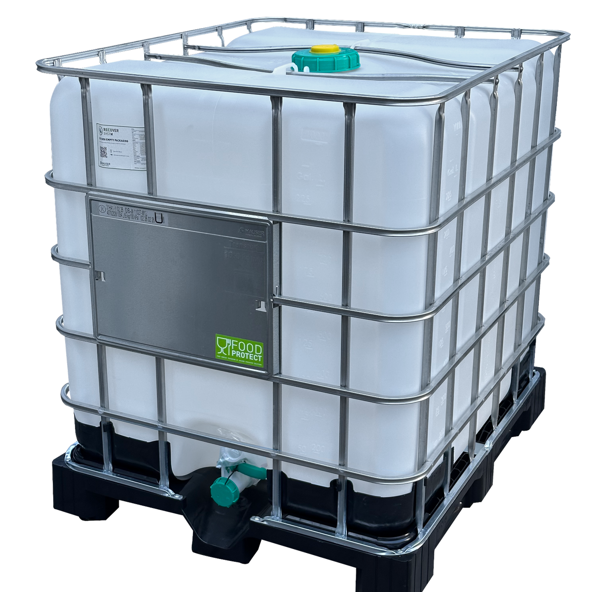 1000 L IBC Container, NEU, Kunststoff-Palette, 150/50, FDA, Entgasung ...