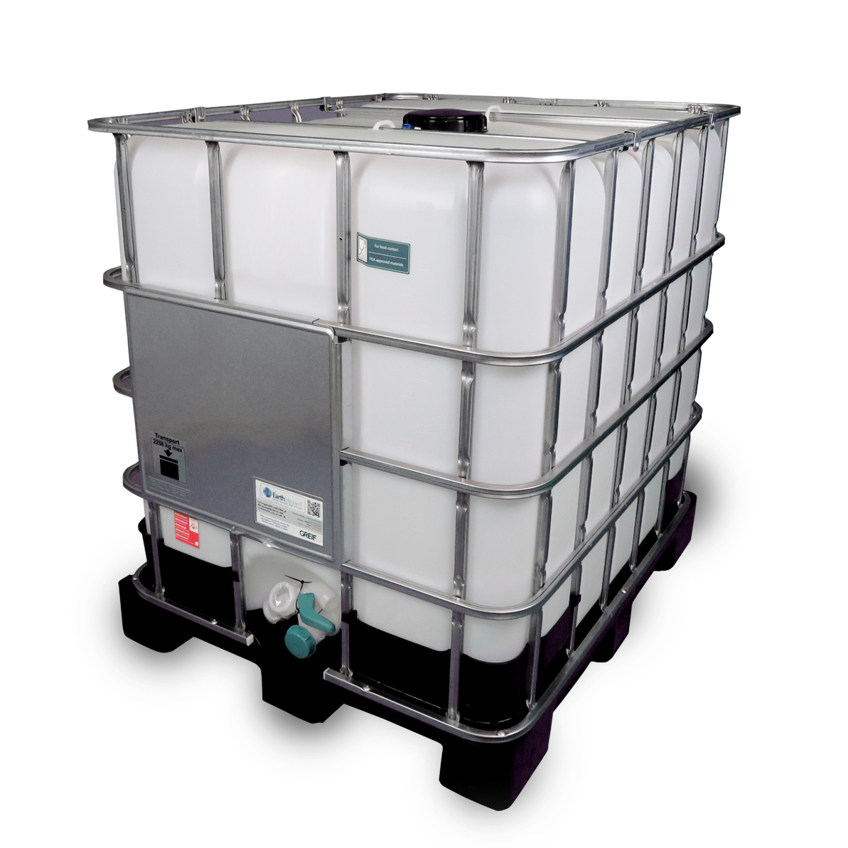 1000 L IBC Container, NEU, Kunststoff-Palette, 150/50, FDA, GREIF, ohne UN