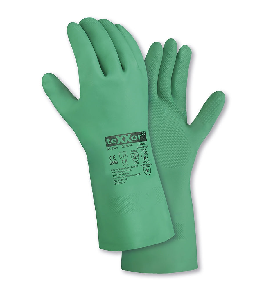 handschuhe grün lang teXXor® Chemikalienschutz-Handschuhe NITRIL (32cm Extra lang )
