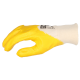 Pro-Fit® Nitril Handschuhe, "Savanne", gelb, 3/4 getaucht, Strickbund