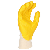 Pro-Fit® Nitril Handschuhe, "Savanne", gelb, 3/4 getaucht, Strickbund