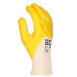 Pro-Fit® Nitril Handschuhe, "Savanne", gelb, 3/4 getaucht, Strickbund