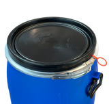 60 L Weithalsfass / Kunststoffdeckelfass, blau, Entgasung, FDA, SCHÜTZ, UN