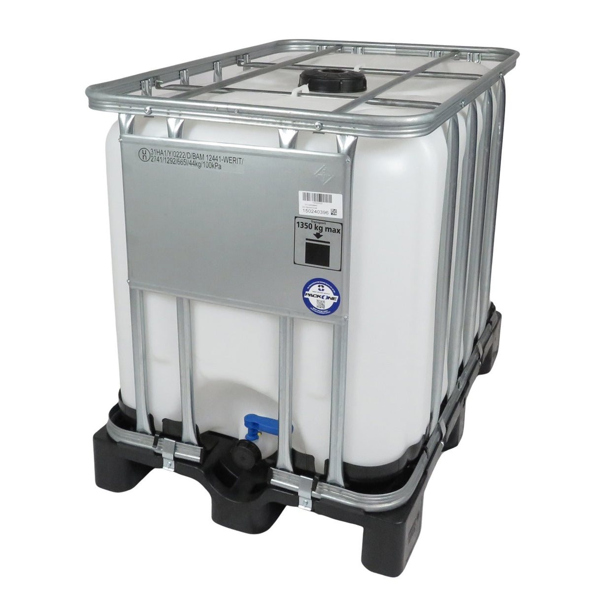 600 L IBC Container, Kunststoff-Palette, 225/50, UN Zulassung